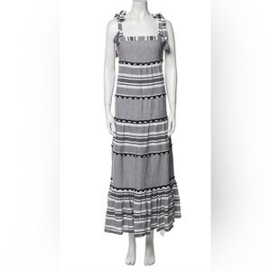 Veronica Beard Quartz Striped Cotton Maxi Dress